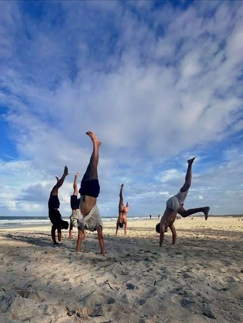 Handstands on the beach