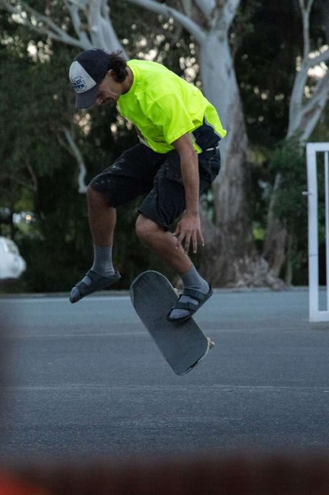 Skating around at CALI Backpackers