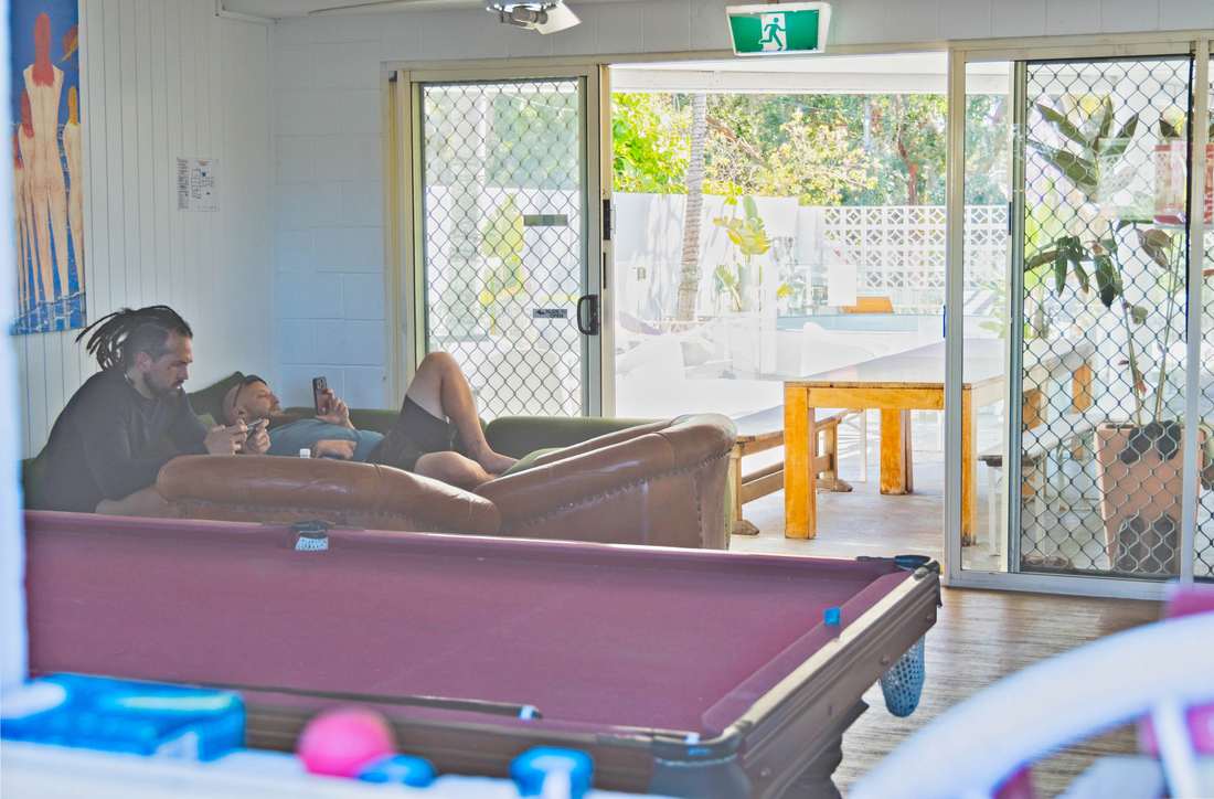 Games room with pool table